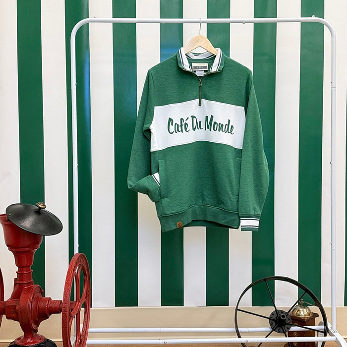Green & White 1/4 Zip Pullover